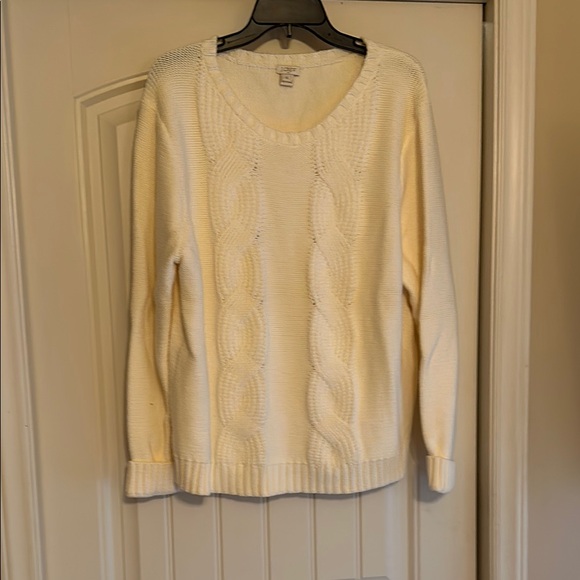 J Crew Cable Knit Cream Sweater - Picture 1 of 5